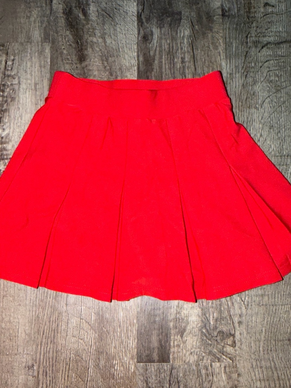 Red Pleated Skirt - Women